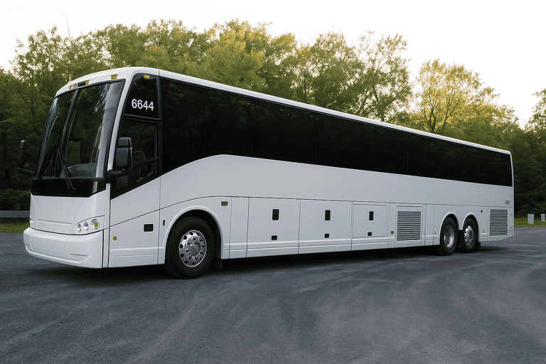 exterior of Bus Rental Company Buffalo coach bus