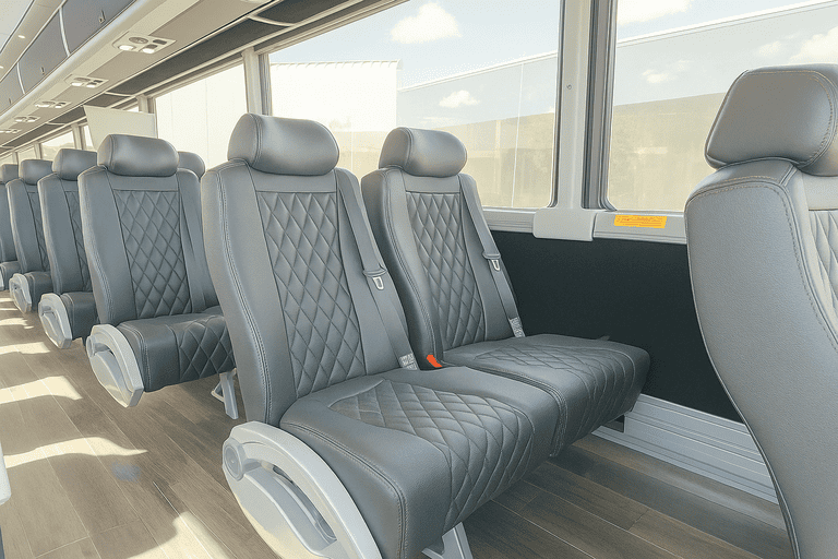 interior of Bus Rental Company Buffalo charter bus